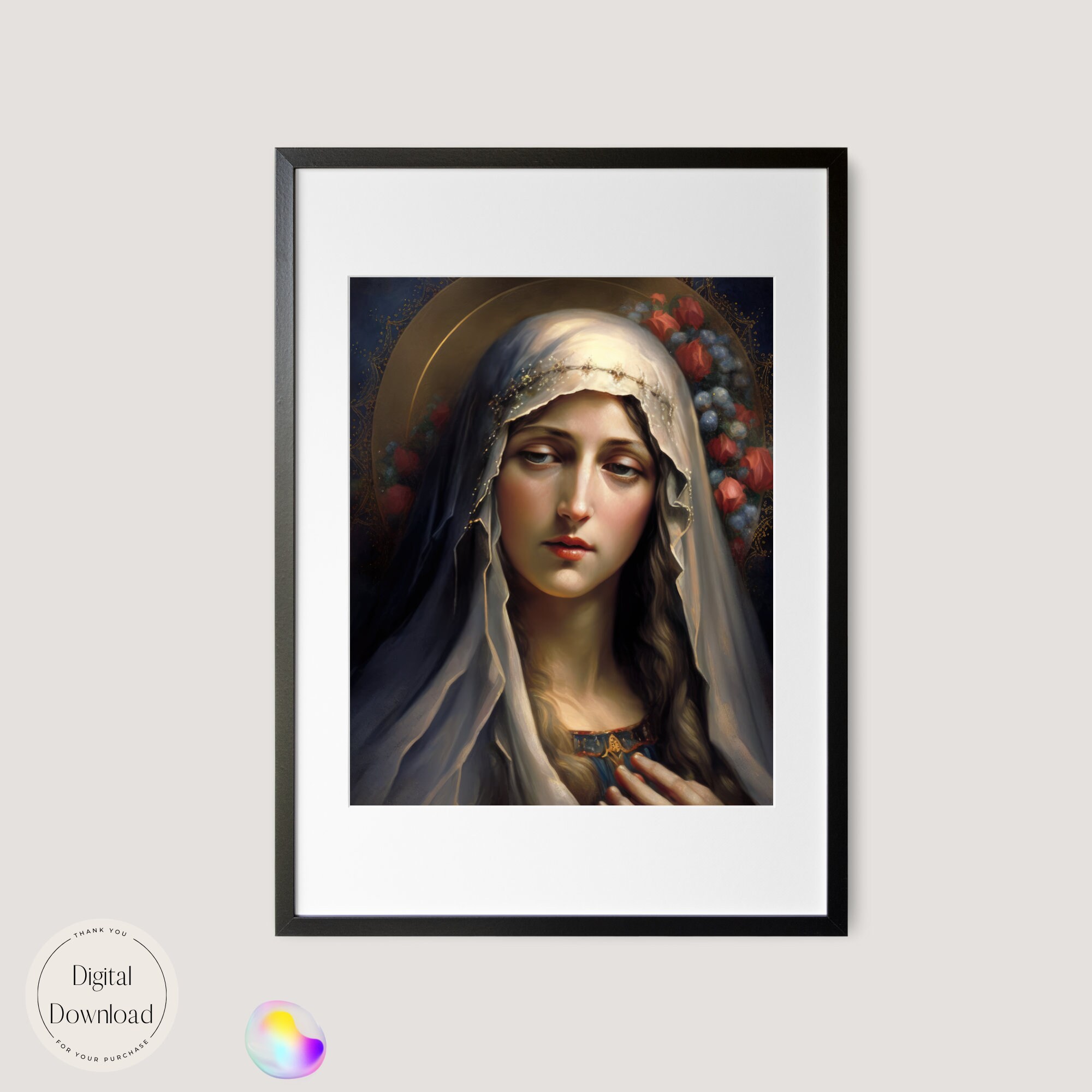 Divine Mother Mary Printable Posters Mother Mary Religious Printable ...