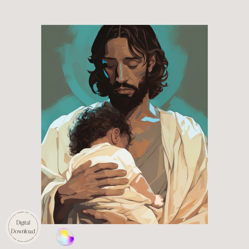 Jesus Christ and Children Religious Printable Art 262 - Etsy