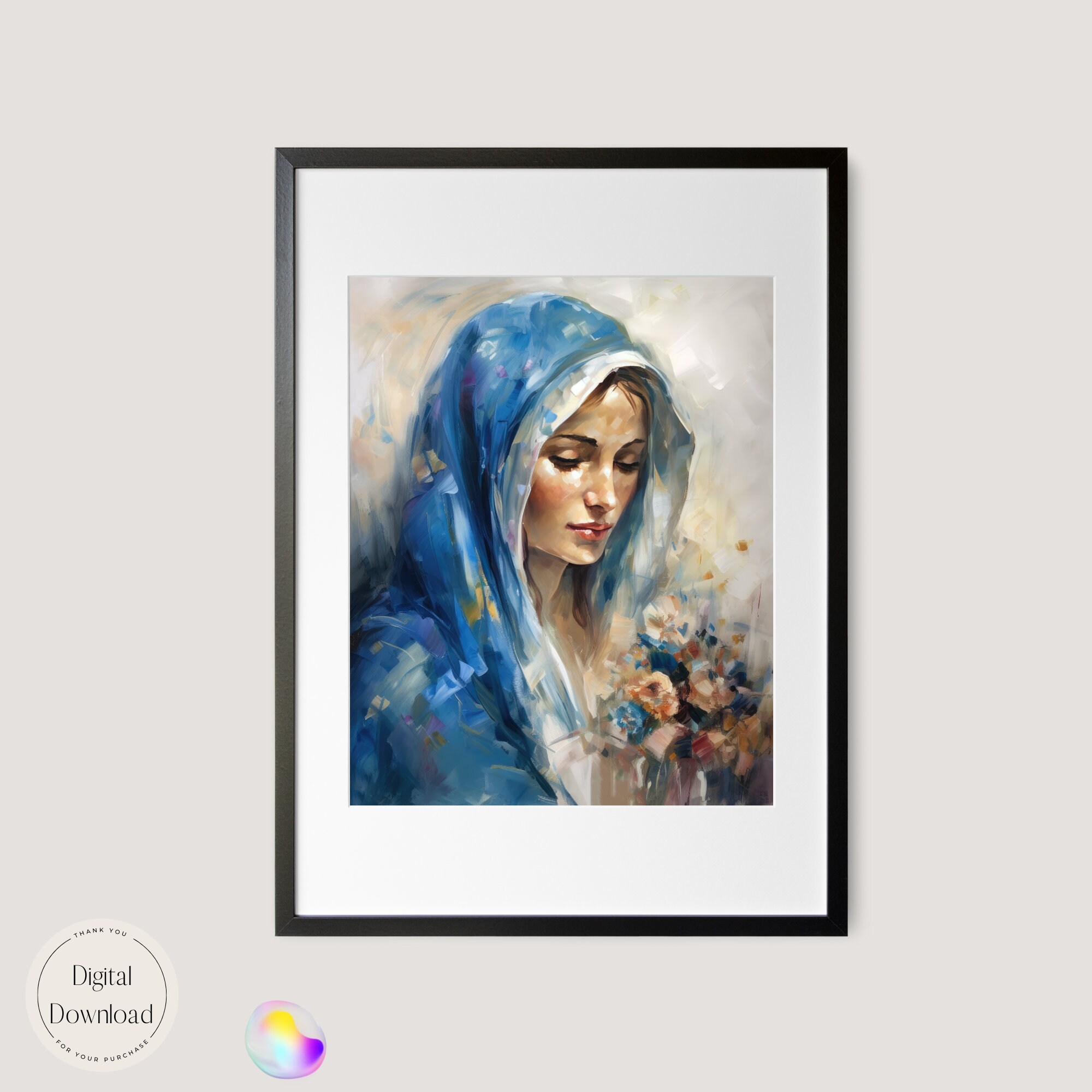 Mother Mary Religious Printable Art 343 Instant Download Marian Piety ...