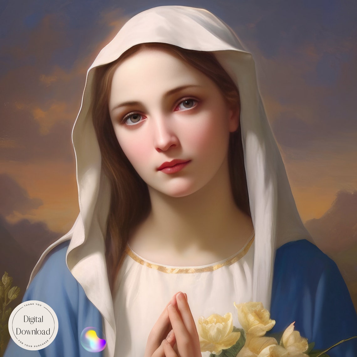 Mother Mary Religious Printable Art 566 Instant Download Our Lady of ...