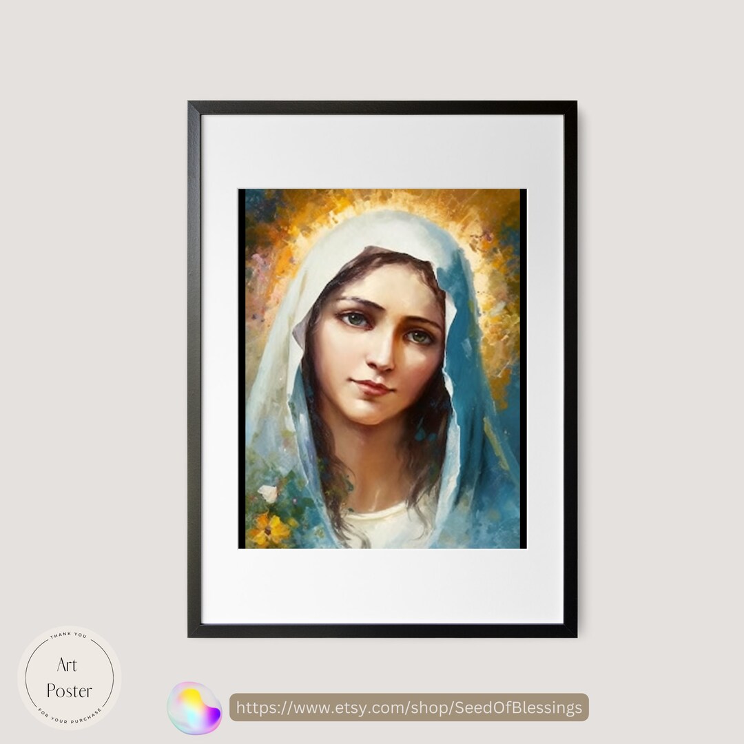Our Lady of the Rosary Portrait - Religious Art - Catholic Wall Decor ...