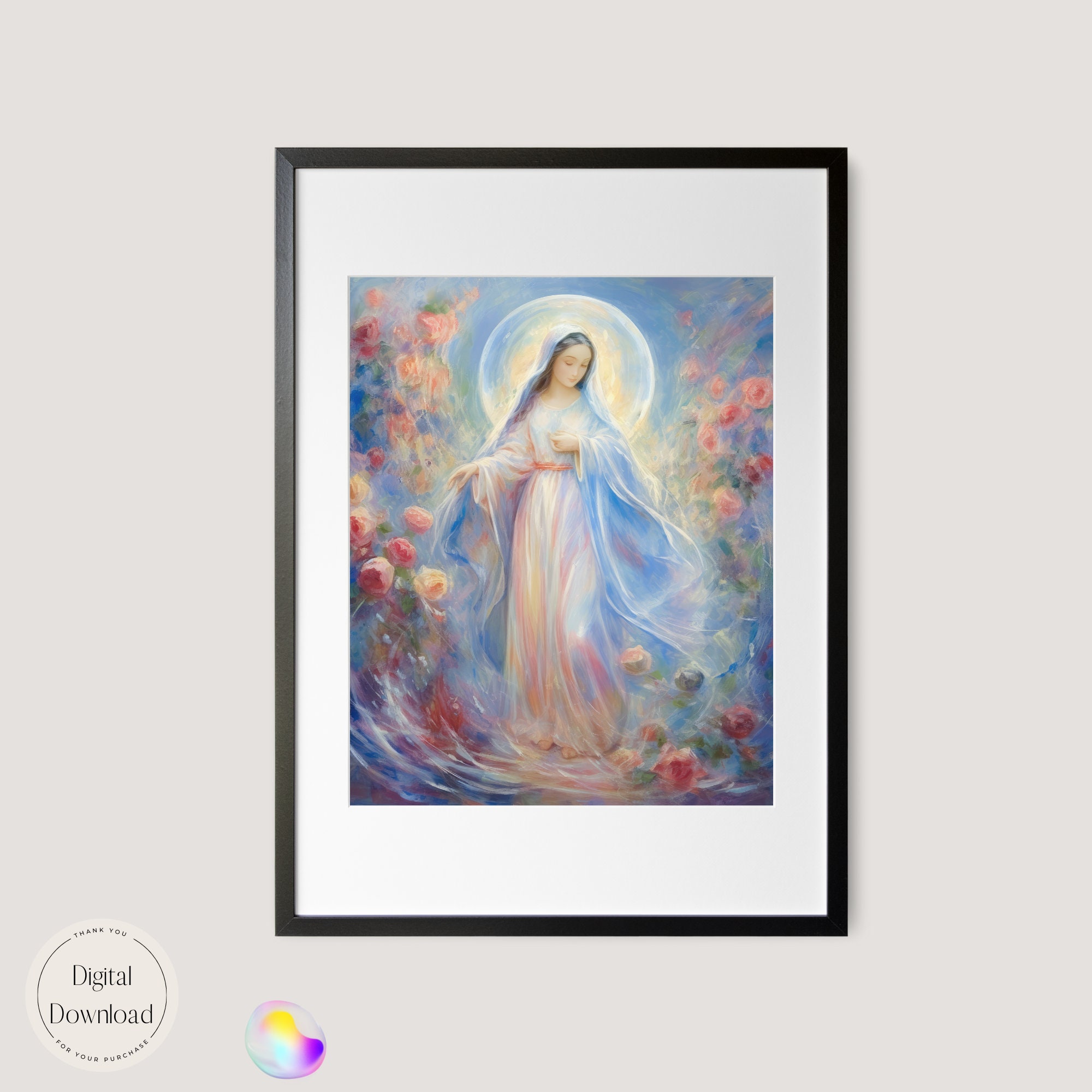 Mother Mary Religious Printable Art 500 Instant Download Devotion in ...
