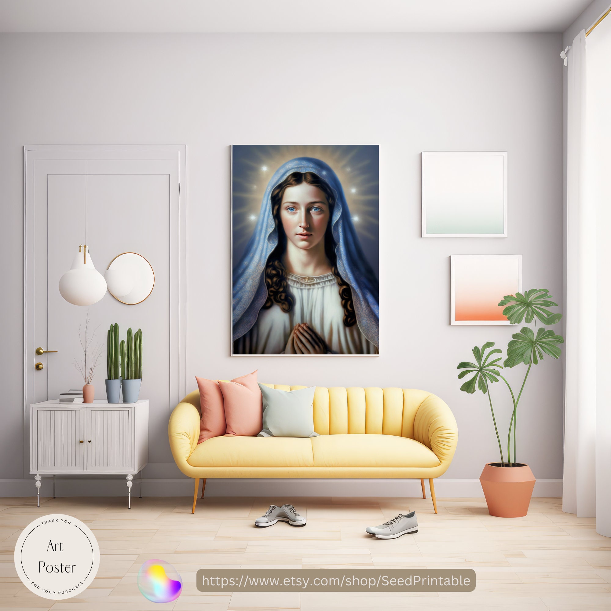 Our Lady of the Rosary Portrait Religious Art Catholic Wall Decor ...