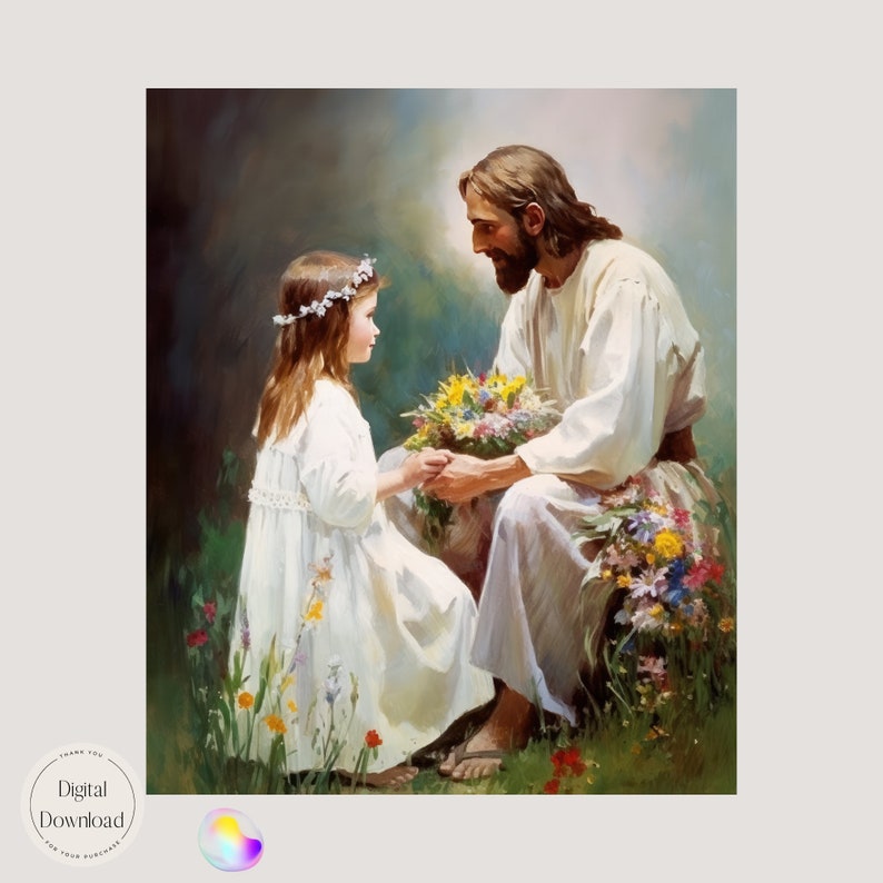 Jesus Christ and Children Religious Printable Art 43 Instant Download ...