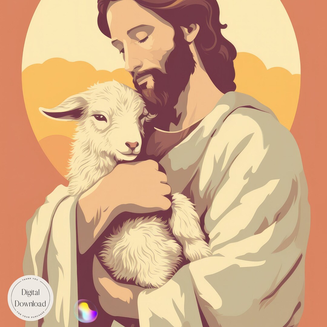 Jesus Christ & the Lamb Religious Printable Art 9 | Instant Download ...