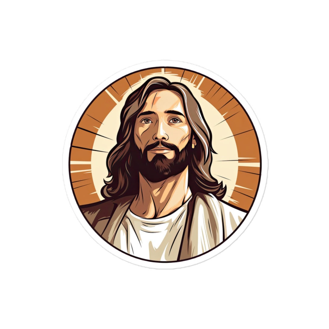 Powerful Jesus Christ Sticker for Religious Inspiration Cute Jesus Sticker Funny Jesus Decal