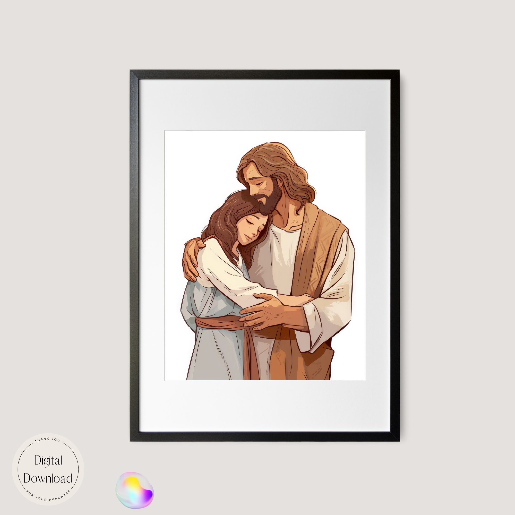 Jesus Christ and Children Religious Printable Art 162 | Instant ...