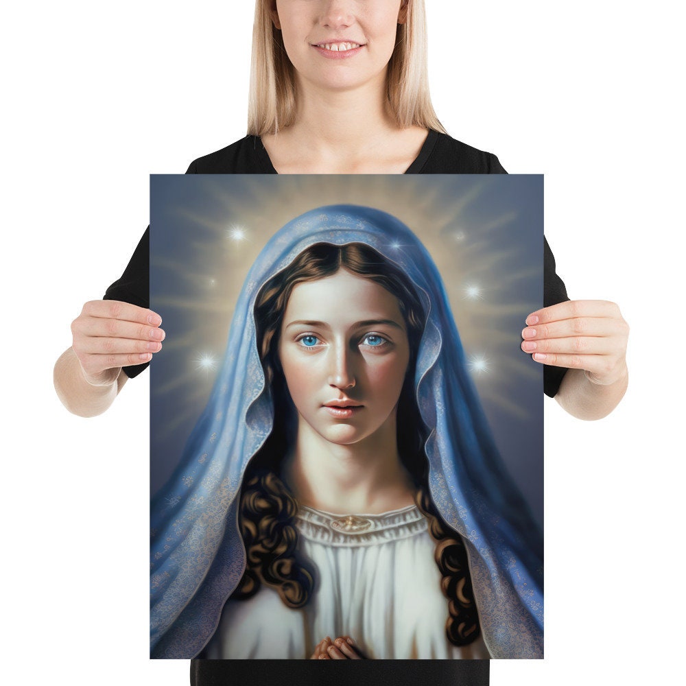 Our Lady of the Rosary Portrait Religious Art Catholic Wall Decor ...