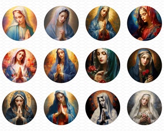 12x Our Lady of Fatima Devotional Sticker Sheet 23 - Inspirational Art to Carry Mary's Message with You, Ideal for Faithful Journaling