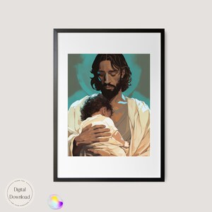 Jesus Christ and Children Religious Printable Art 262 | Instant ...