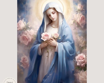 Mother Mary Religious Printable Art 541 | Instant Download