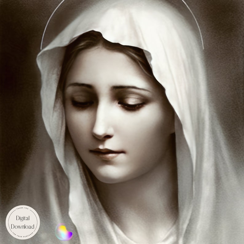 Heavenly Mother Mary Digital Prints Mother Mary Religious Etsy