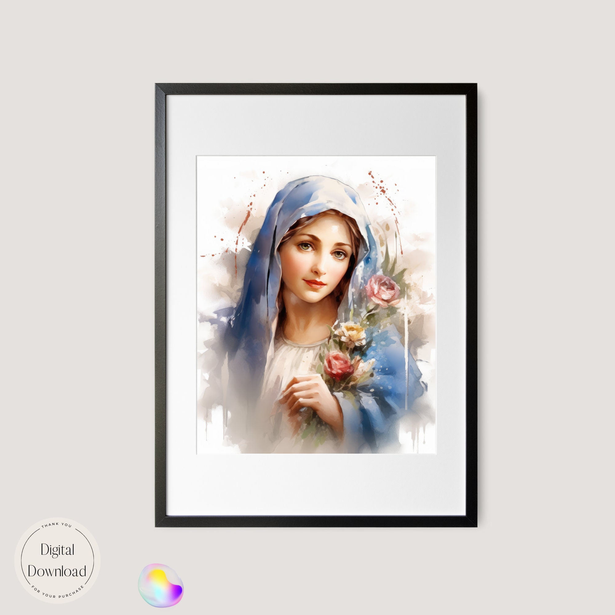 Mother Mary Religious Printable Art 503 Instant Download Religious Wall ...