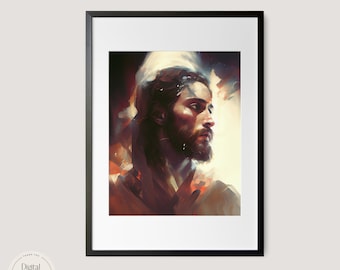 Jesus Christ Portrait Illustration | Spiritual Art | Bible Art | Digital Download | Printable Art