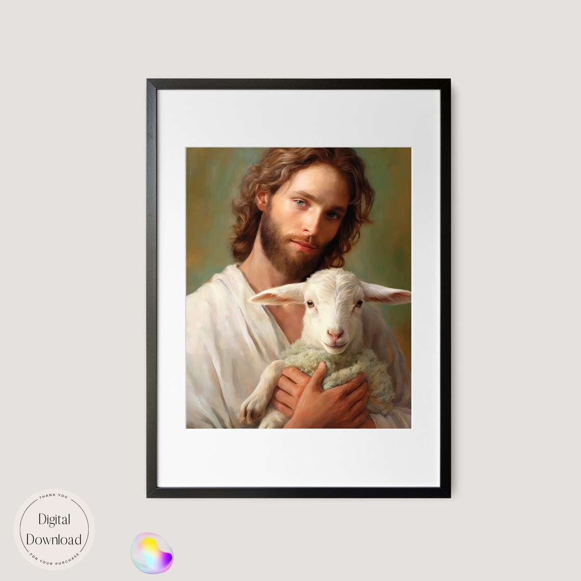 Jesus Christ & the Lamb Religious Printable Art 200 | Instant Download ...