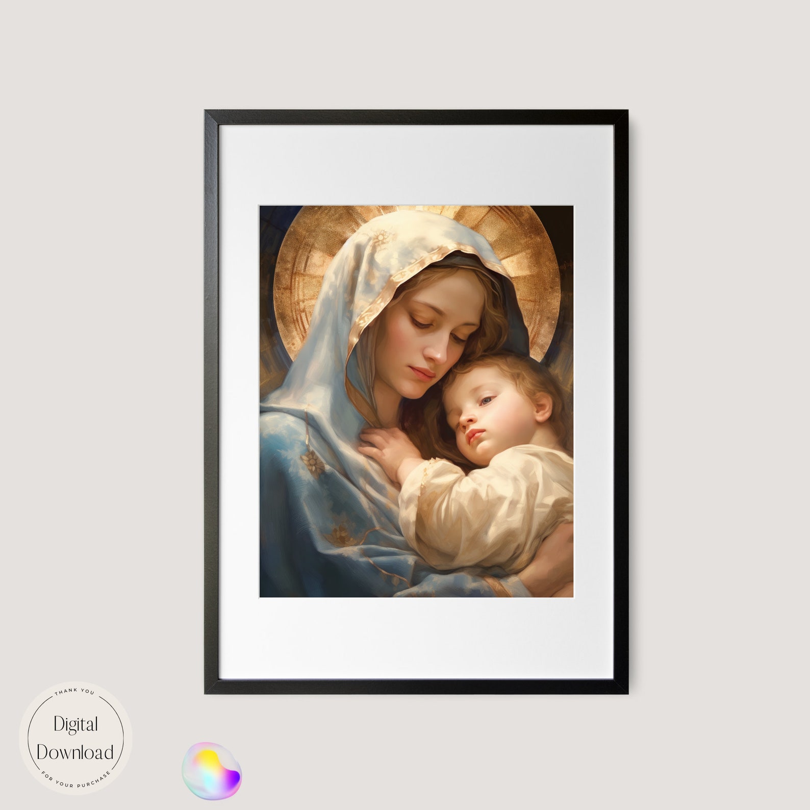 Mother Mary and Baby Jesus Printable Art 67 Instant Download ...