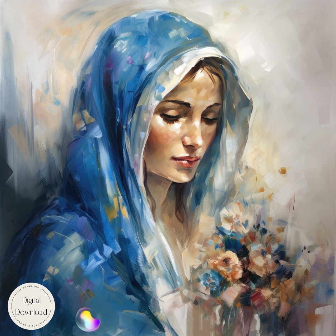 Mother Mary Religious Printable Art 343 | Instant Download | Marian ...