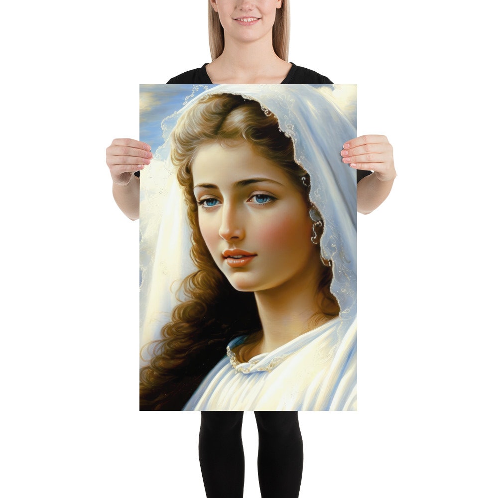 Our Lady of the Rosary Portrait Religious Art Catholic - Etsy