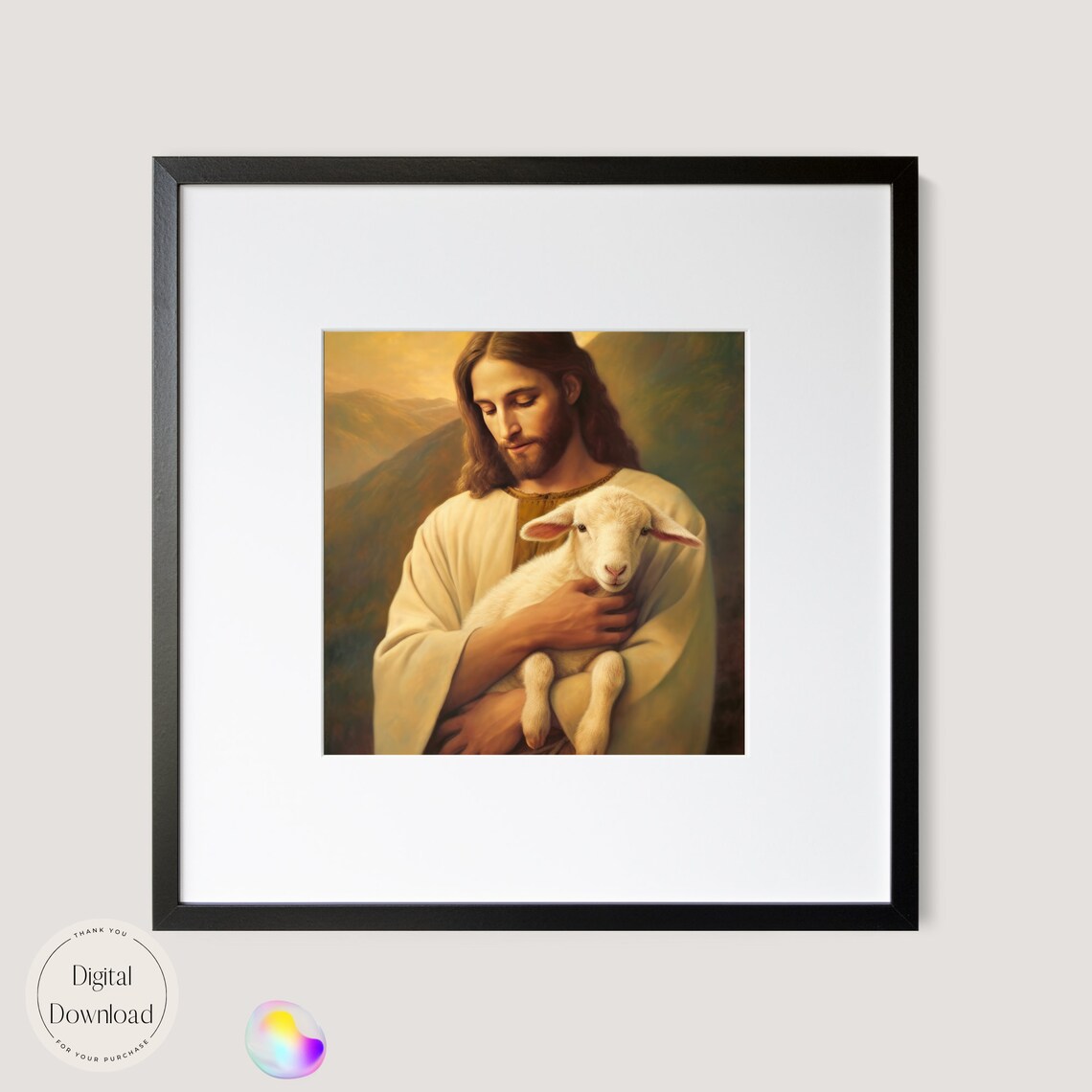 Instant Messiah Jesus Christ & the Lamb Religious Printable Art 265 Instant Download ...