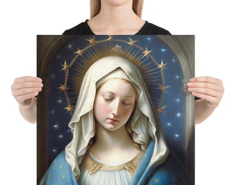 Lady of Grace: Mother Mary Portrait | Art Poster