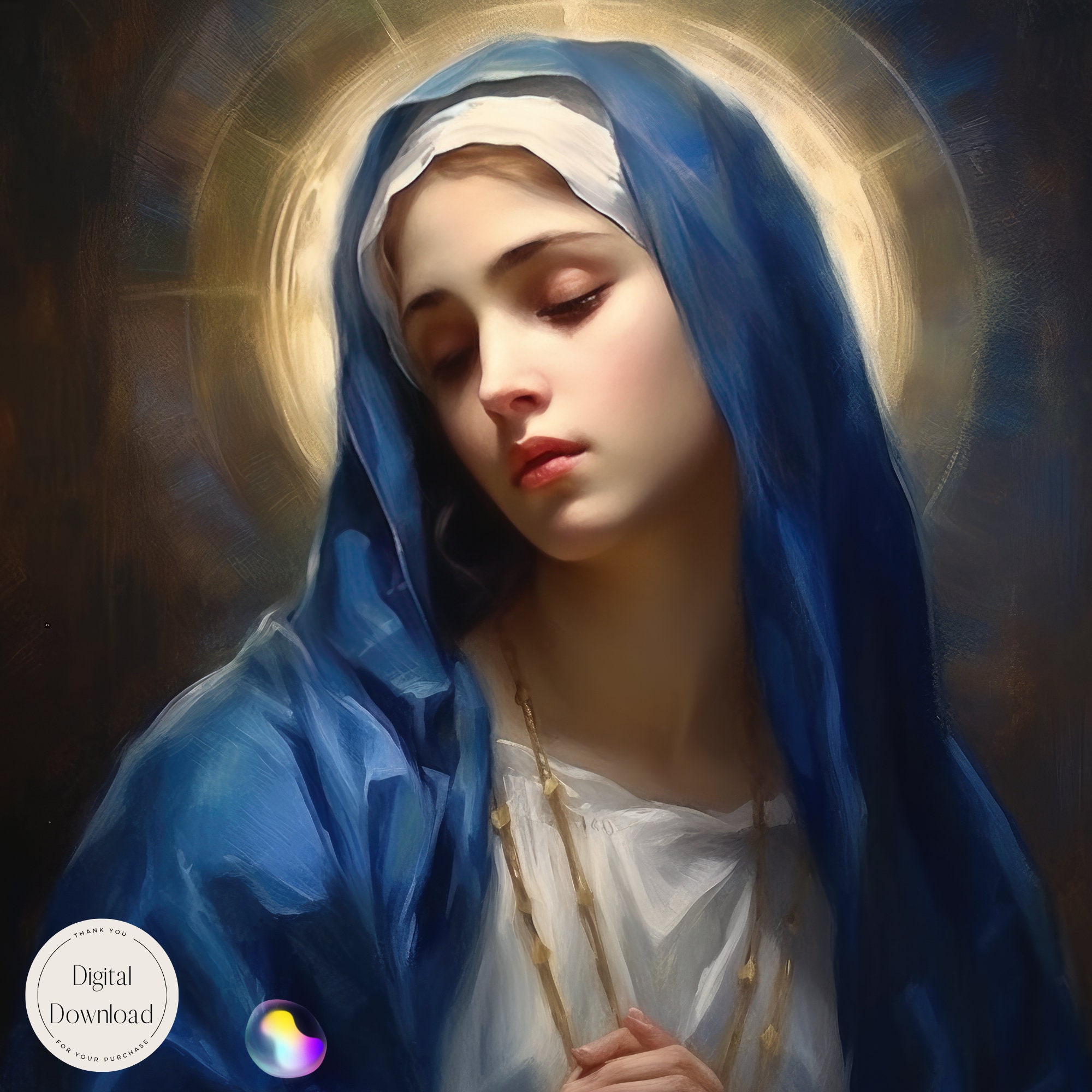 Mother Mary Religious Printable Art 522 Instant Download Our Lady of ...