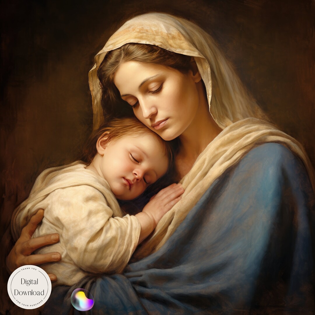 Mother Mary and Baby Jesus Printable Art 79 Instant Download