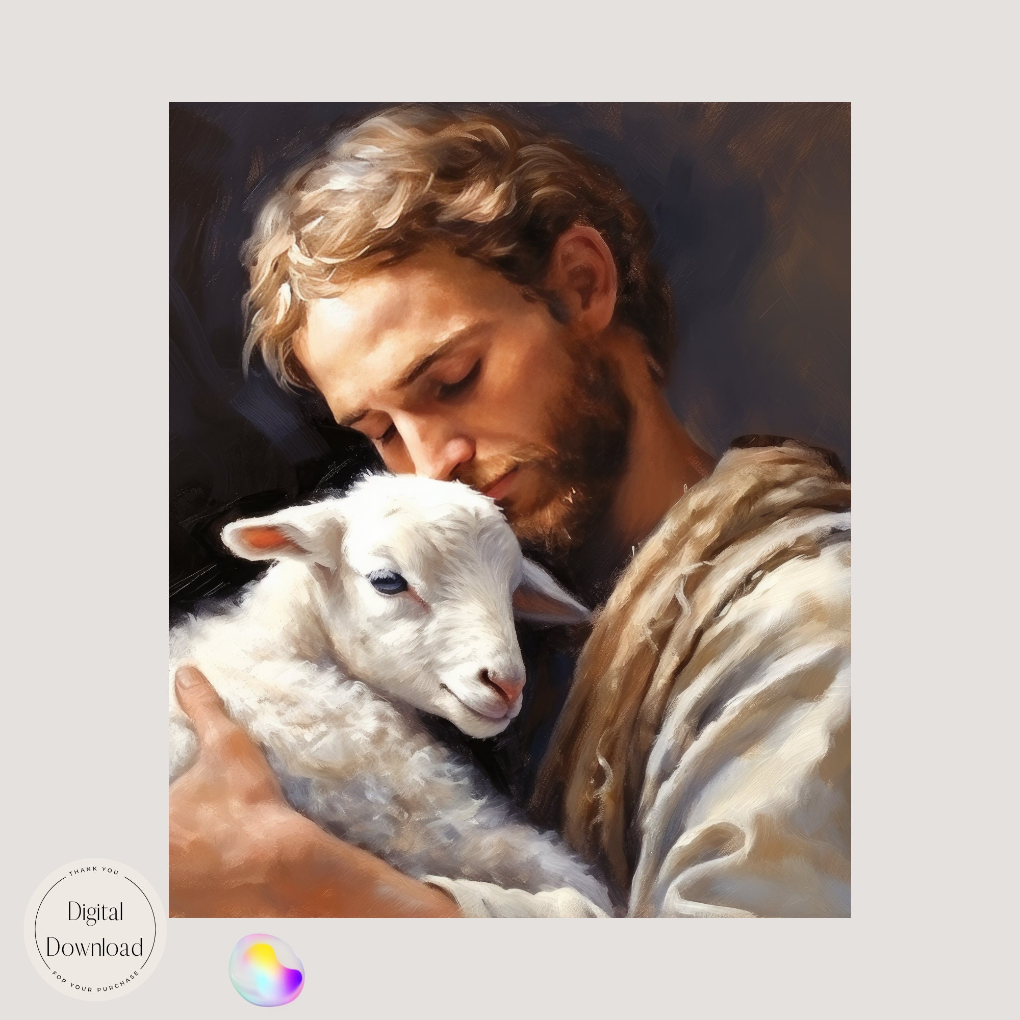 Jesus Christ & the Lamb Religious Printable Art 47 Instant Download ...