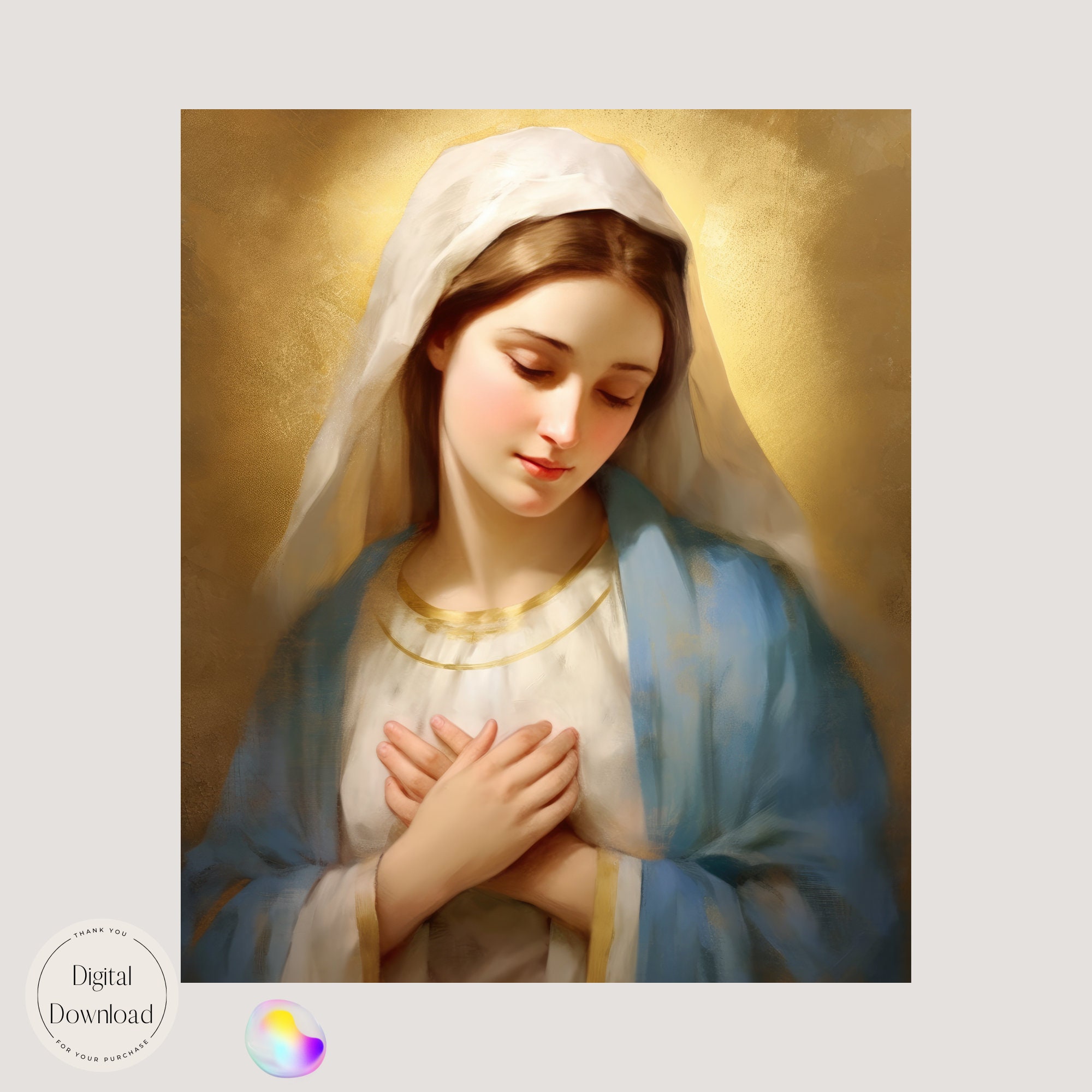 Mother Mary Religious Printable Art 573 Instant Download Immaculate ...