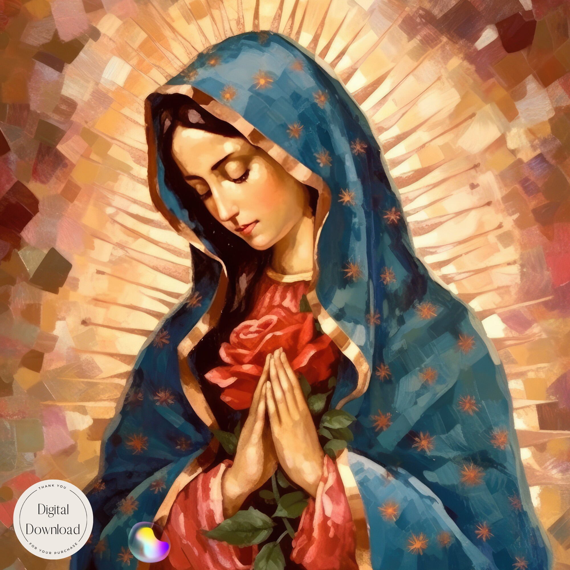 Mother Mary Religious Printable Art 504 Instant Download Catholic Art ...