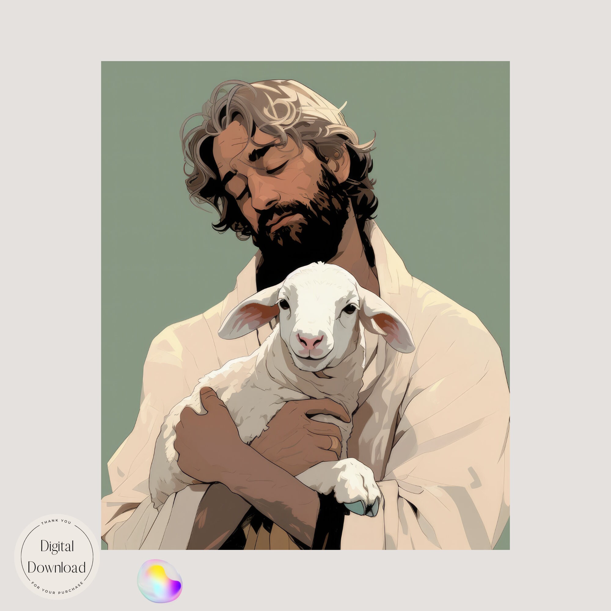Instant Messiah Jesus Christ & the Lamb Religious Printable Art 263 Instant Download ...