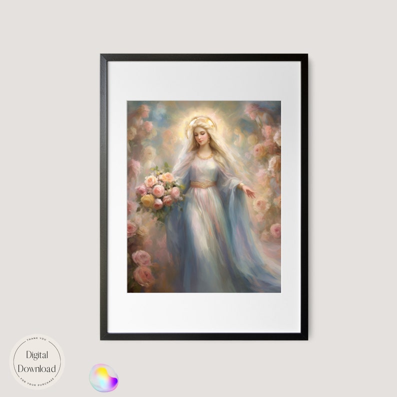 Mother Mary Religious Printable Art 589 Instant Download - Etsy
