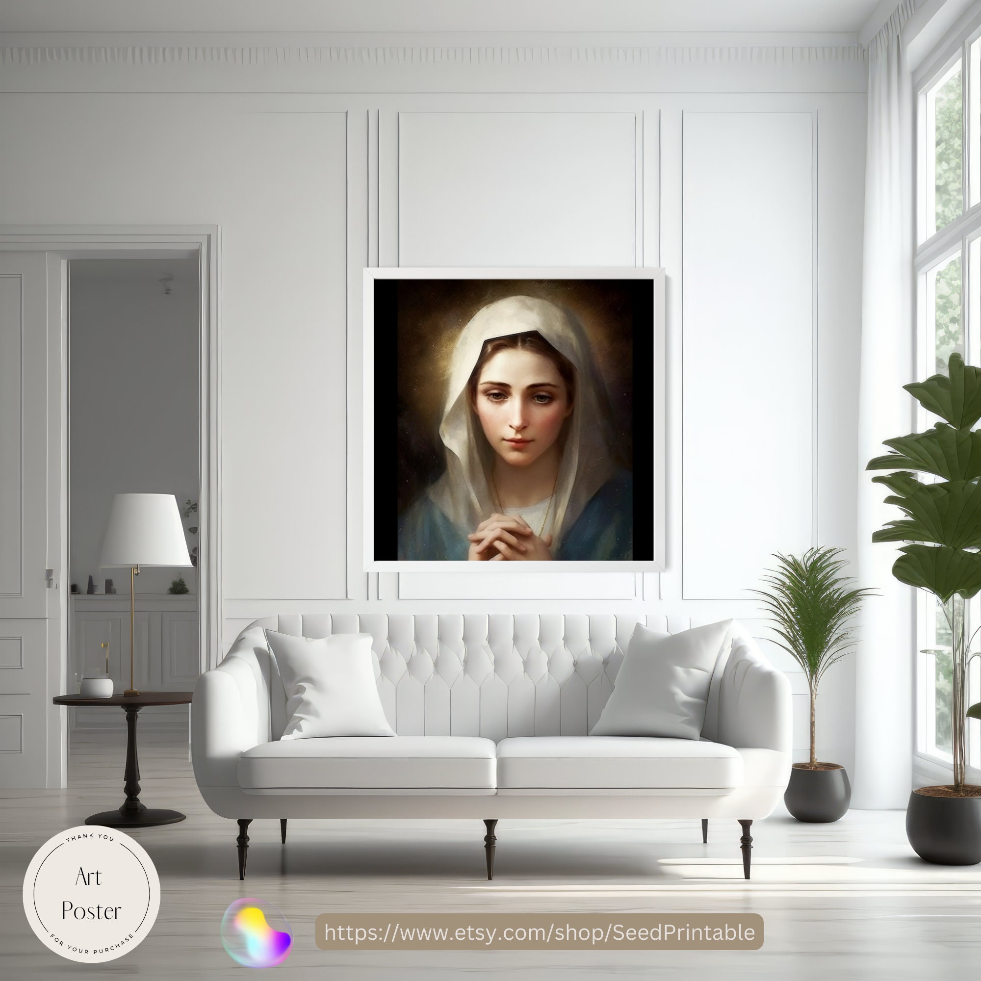 Our Lady of the Rosary Portrait Religious Art Catholic - Etsy