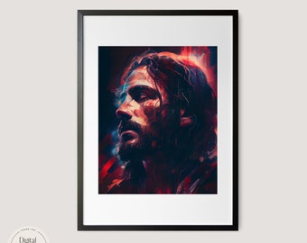 Jesus Christ Portrait Illustration | Spiritual Art | Bible Art | Digital Download | Printable Art