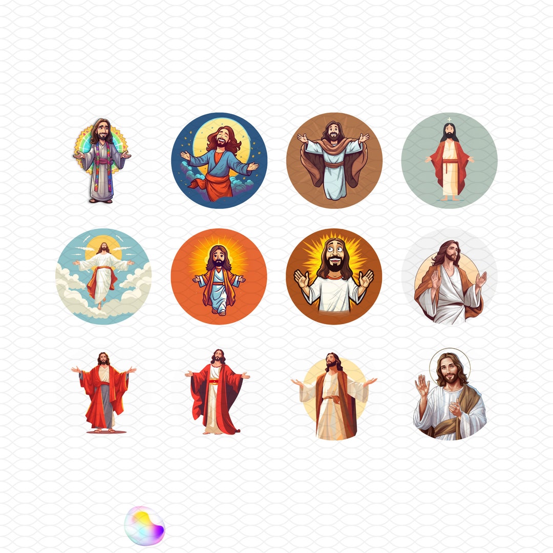 12x Jesus Christ Sticker Sheet - Circle Stickers 54 | Jesus Christ ...