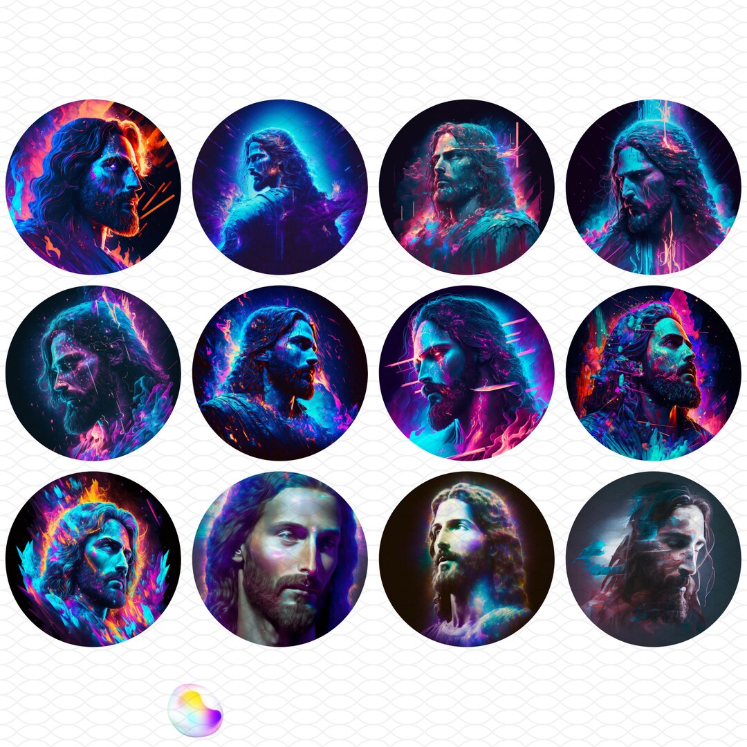 Jesus Christ Sticker Sheet Circle Stickers 2 Jesus Decals Ideal for Bible Study Notes, Religious