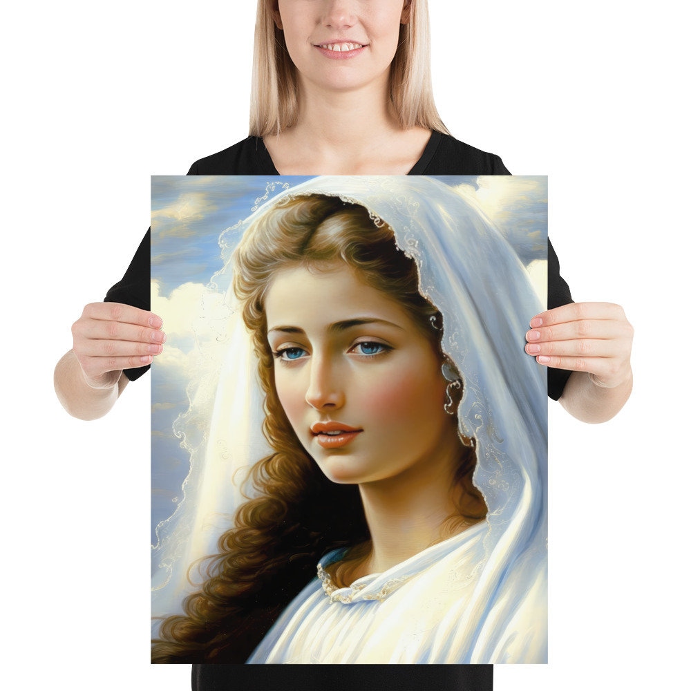 Our Lady of the Rosary Portrait Religious Art Catholic - Etsy