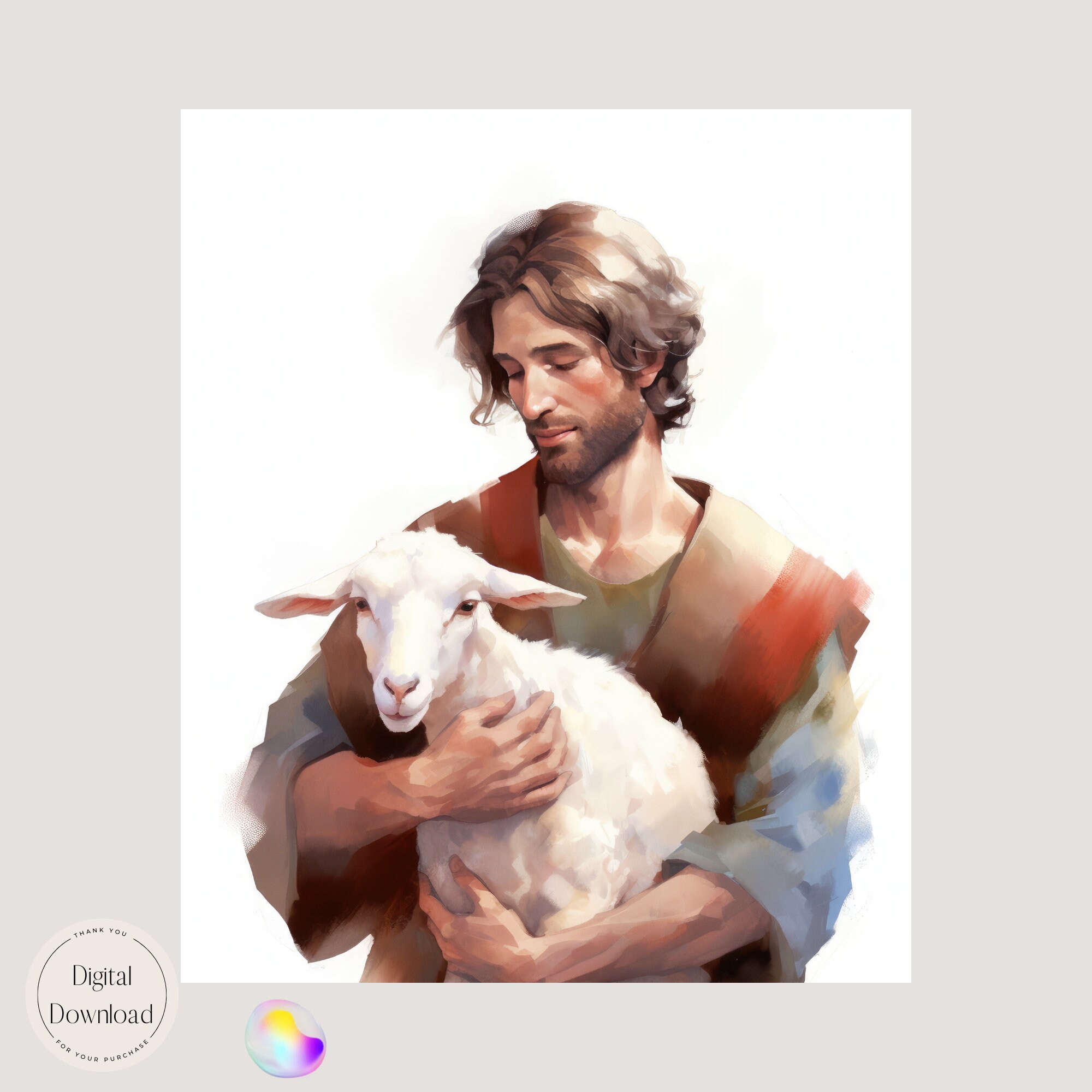 Instant Messiah Jesus Christ & the Lamb Religious Printable Art 179 Instant Download ...