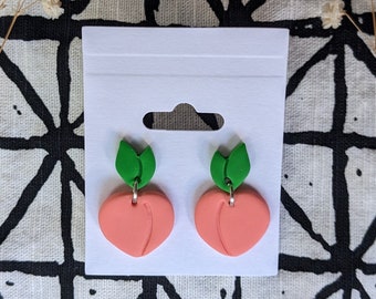 Orecchini pendenti in pasta polimerica "Peach Dream"