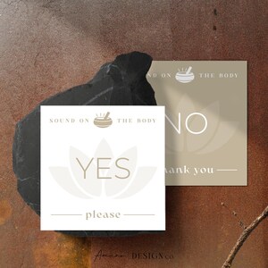 Yoga Sound on Body Consent Cards | YES NO | For Sound Healing | Tan | Printable/Digital PDF