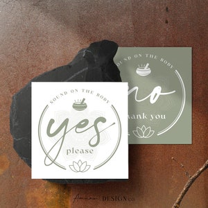 Yoga Sound on Body Consent Cards | YES NO | For Sound Healing | Green | Printable/Digital PDF