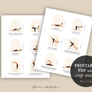 Yoga Pose Flashcards Set 2 60 MORE Cards English &amp; Sanskrit Printable ...