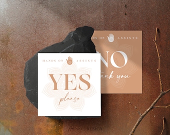 Yoga Hands on Assists Consent Cards | YES NO | Orange | Printable/Digital PDF