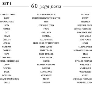 Yoga Pose Flashcards BUNDLE 120 Cards Sets 1 and 2 English & Sanskrit Printable/Digital PDF Darker Tone image 7