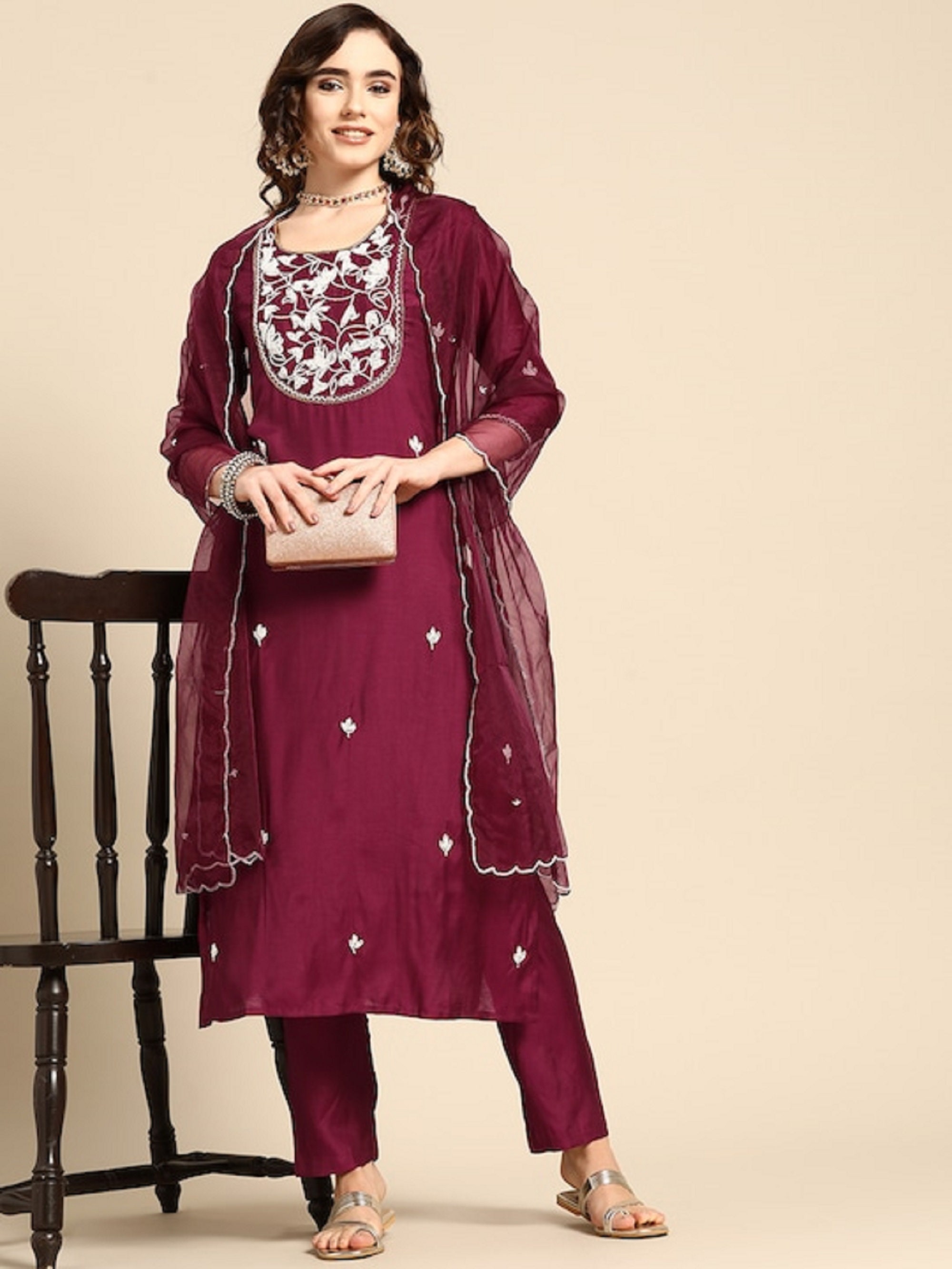 Kurtas | Long Front Cut Kurti With Back Zip | Freeup