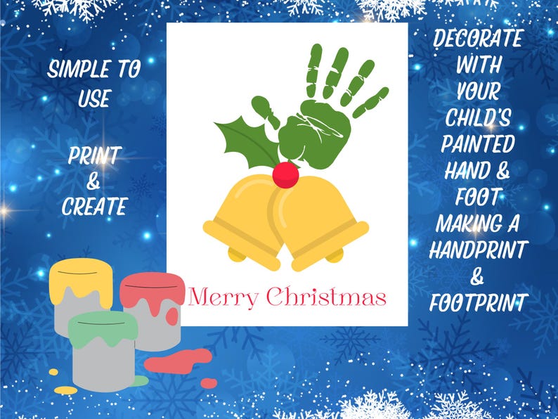 Handprint Bell Handprint Art, Christmas Handprint Art, Kids Crafts, Handprint Craft ...