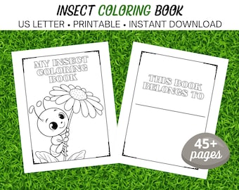 Coloring Book, Insect Coloring Book, Coloring Pages, Printable Coloring Book