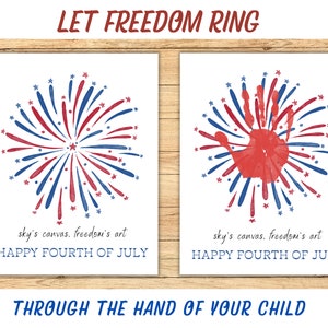 Handprint Art, Fourth of July Handprint Art, Kids Crafts, 4th of July ...
