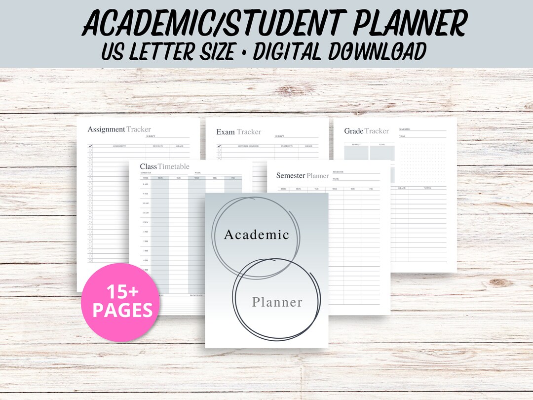 Academic Planner, Student Planner, School Planner, Printable Planner ...