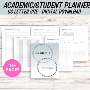 Academic Planner, Student Planner, School Planner, Printable Planner, Student Planner Bundle, Study Planner, College Planner, Download Print