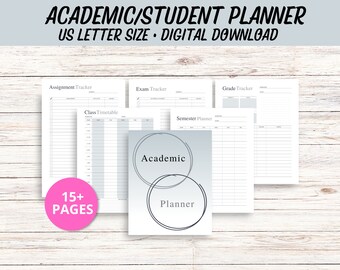 Academic Planner, Student Planner, School Planner, Printable Planner, Student Planner Bundle, Study Planner, College Planner, Download Print